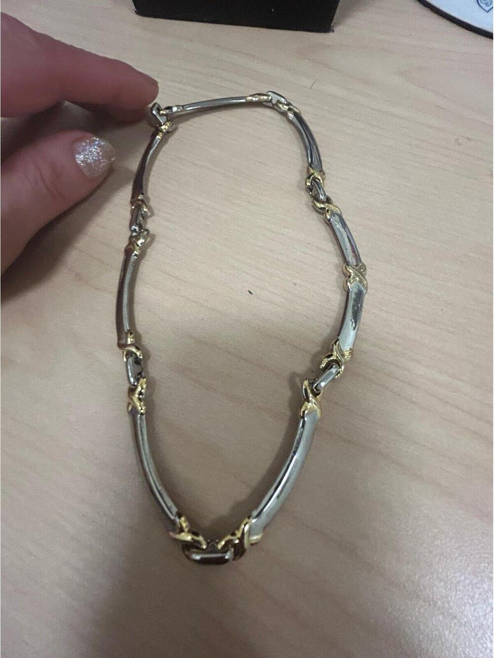 Gold and Silver Tone XO Interlocking Choker - Picture 6 of 7
